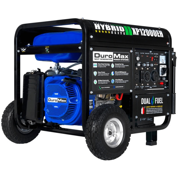 DuroMax XP12000EH 12,000-Watt 18 HP Portable Hybrid Gas Propane Generator